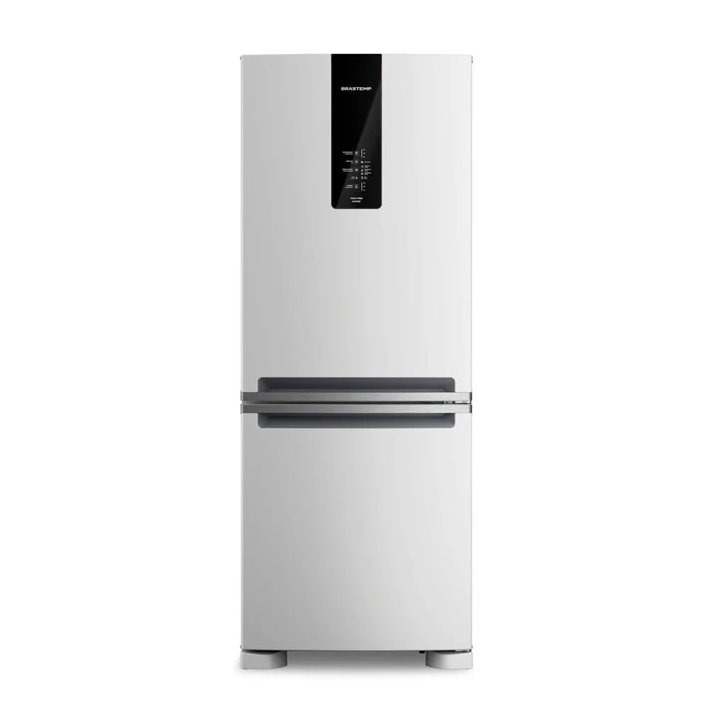 Geladeira Brastemp BRE57FB frost free inverse branca em cozinha moderna
