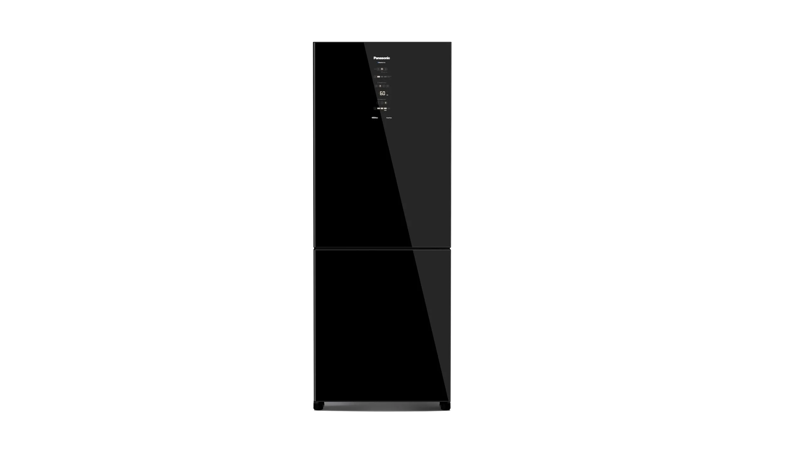 Geladeira Panasonic BB65 black glass inverse frost free 450L em cozinha moderna