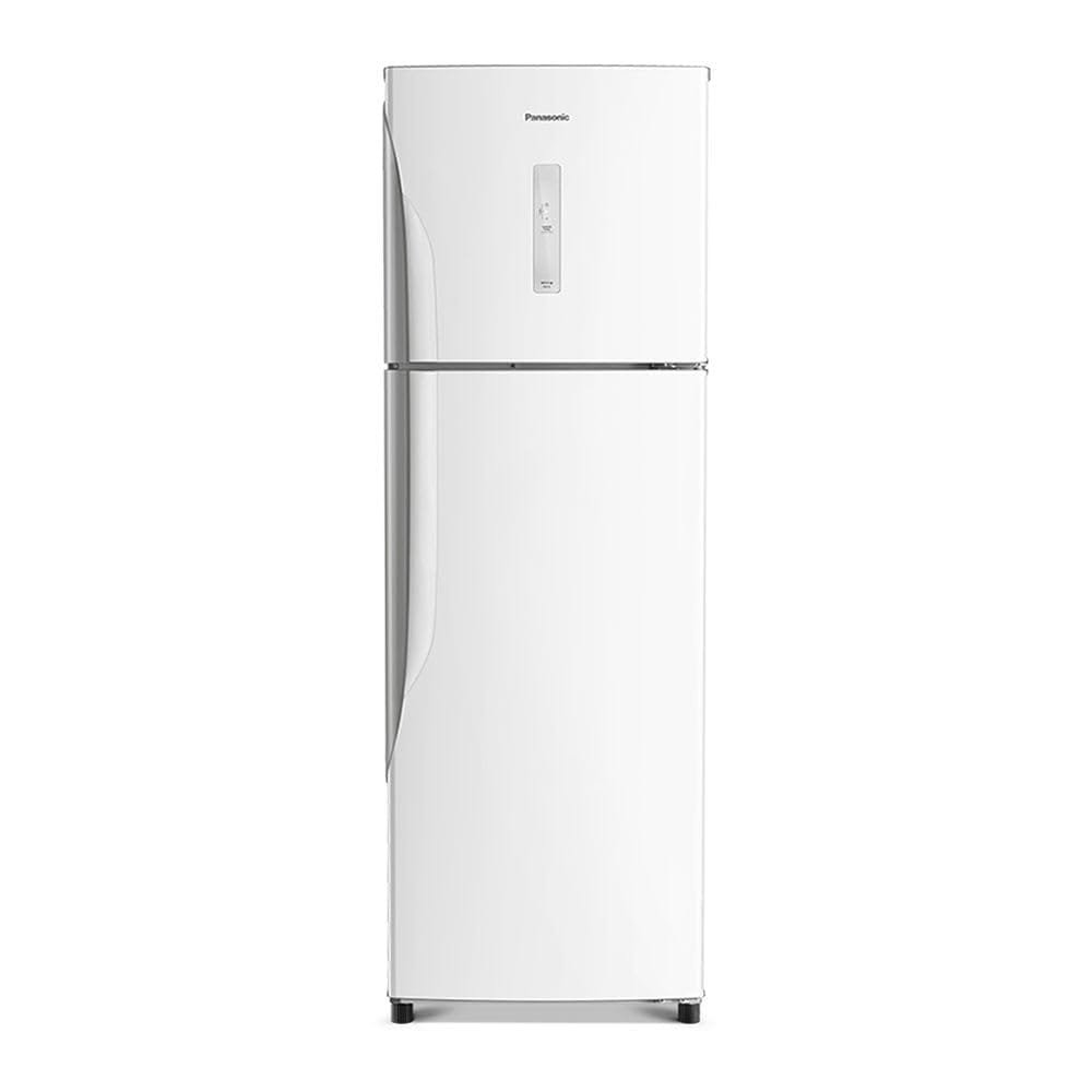 Geladeira Panasonic NR-BT41PD1WA frost free 387L branco com congelador top em cozinha moderna