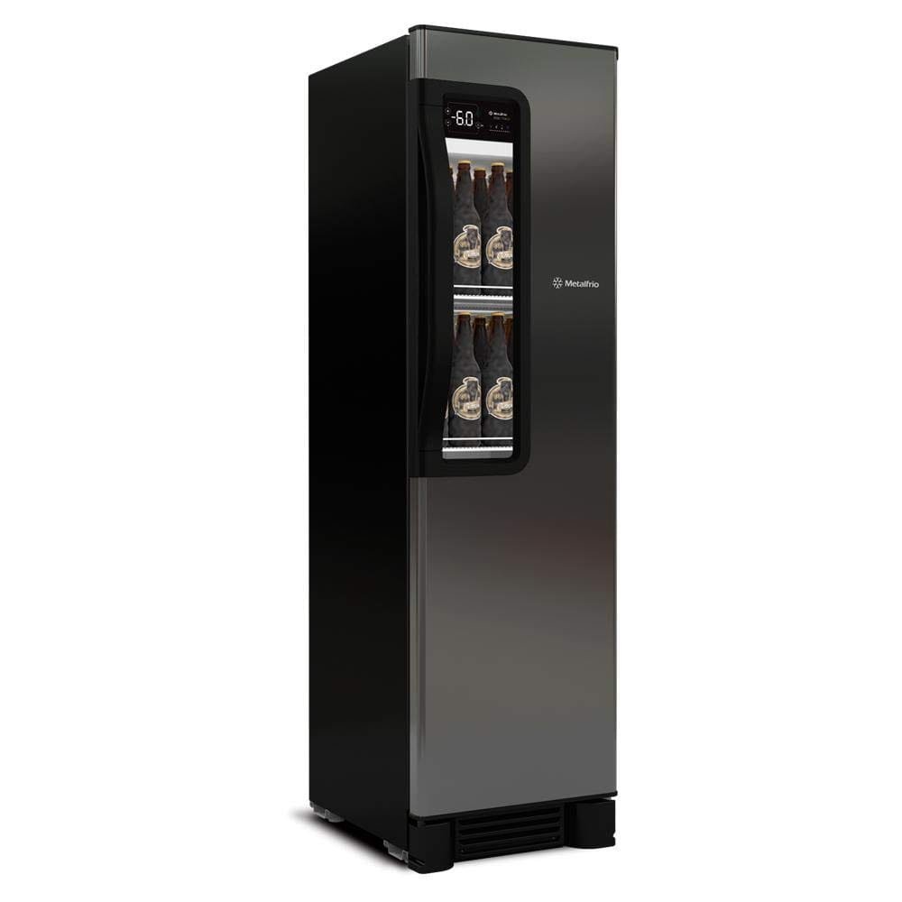 Cervejeira Metalfrio VN28TPB008 inox/preto com display touchscreen e interior iluminado