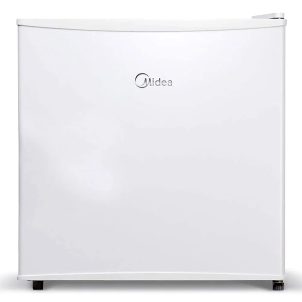 Frigobar Midea MRC06B1 branco compacto 45L com prateleiras de vidro
