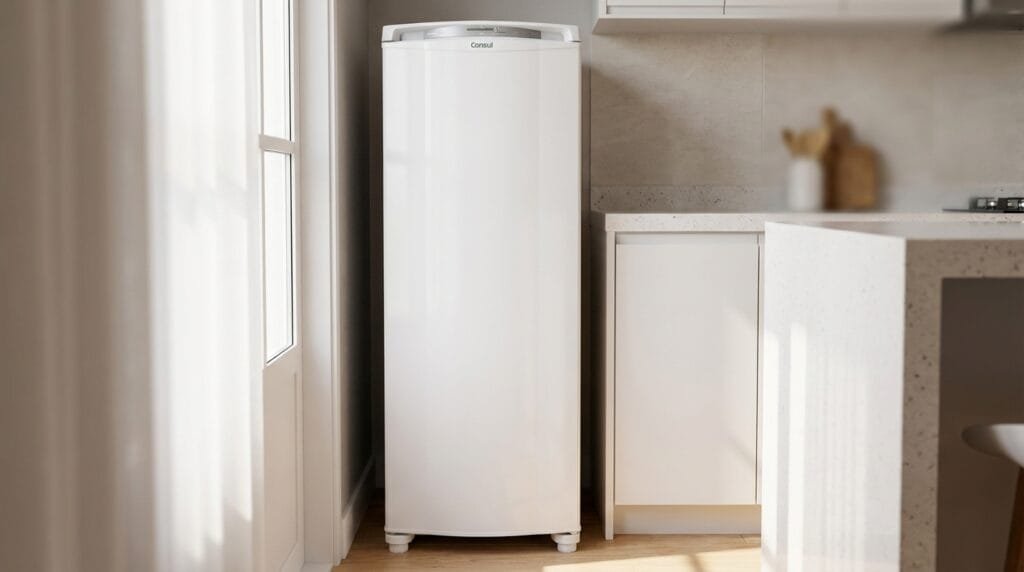 Geladeira Consul CRB36AB frost free 300L em cozinha compacta moderna