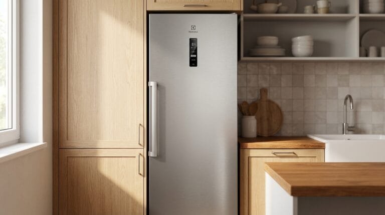 Geladeira Electrolux RTI4S 355L Experience Com Autosense em cozinha moderna compacta