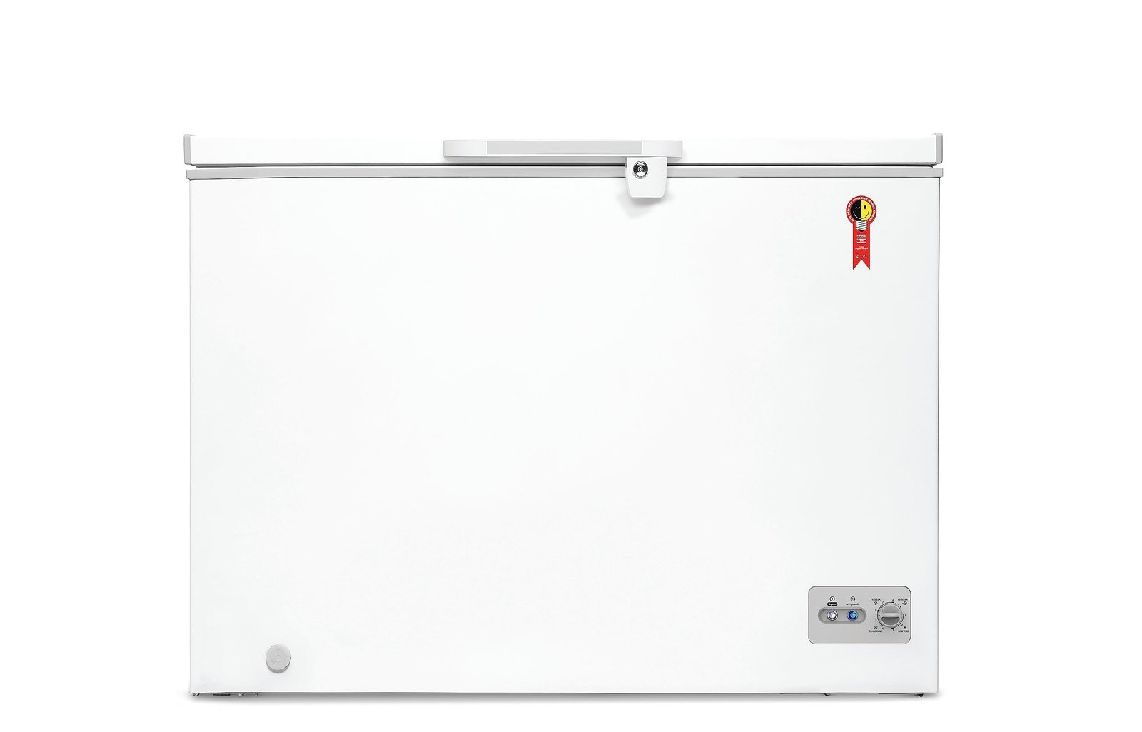 Freezer Horizontal Midea RCFA32 branco com porta superior, termostato externo, cesto aramado e rodízios