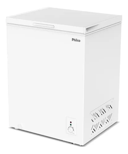 Freezer Horizontal Philco PFH160B branco em cozinha moderna com alimentos organizados