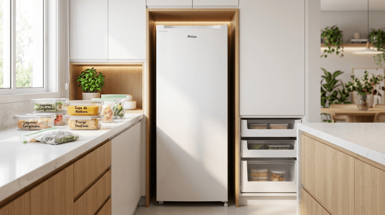 Freezer Vertical Philco PFV165B em cozinha moderna